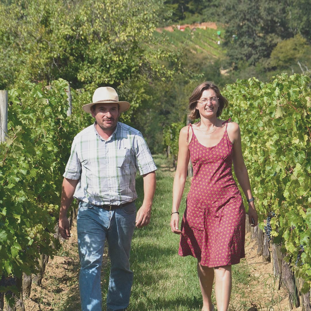 Thierry et Cécile dans la vigne