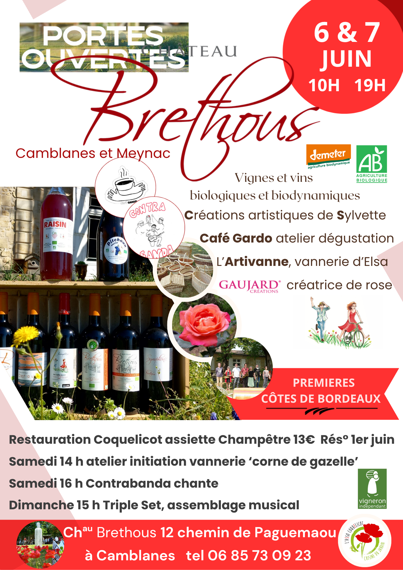 Flyer Portes ouvertes Cadillac Côtes de Bordeaux à Brethous